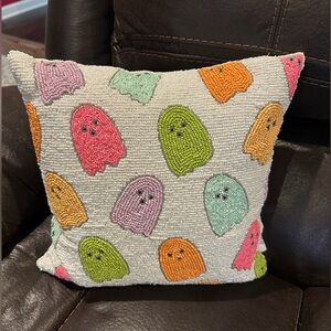 T.J.Maxx Multicolor Ghost Holiday Pillow by Goblin & Ghoul